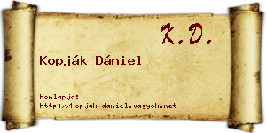 Kopják Dániel névjegykártya
